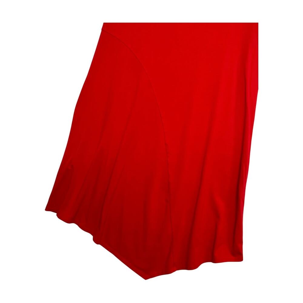 Soft Surroundings Dress Womens Medium Red V Neck Asymmetrical Hem Casual Flowy - Picture 4 of 8